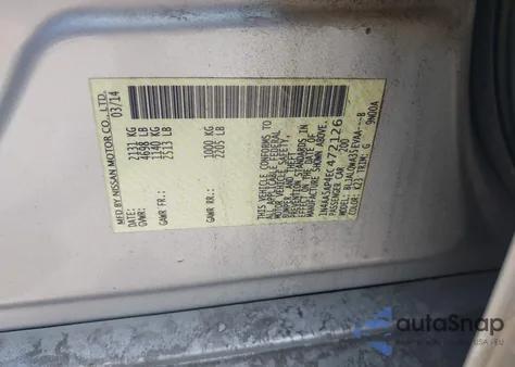 2014 Nissan Maxima 3.5 S from USA, damaged, VIN 1N4AA5AP4EC472126